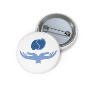 Peaceful Hands Logo Pin Button — Custom Round Pin for Events, Teams & Awareness